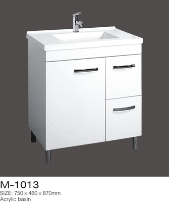Rustikale MDF-Badezimmer-Eitelkeit, wasserdichte Badezimmer-Möbel-Stahlfuß-Acryl-Becken