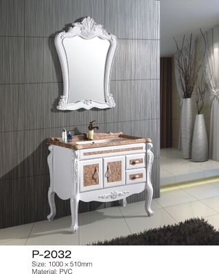 Weiße Marmorplatte-Badezimmer-Eitelkeit mit Fach-europäischer moderner Mode