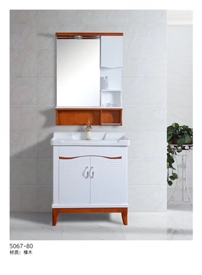 Zwei Türen 72 36 Zoll-festes Holz-Badezimmer-Eitelkeit, hölzernes Badezimmer-Kabinett-keramisches Becken